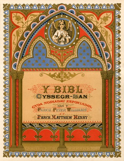 Página de título da Bíblia em Galês de English School